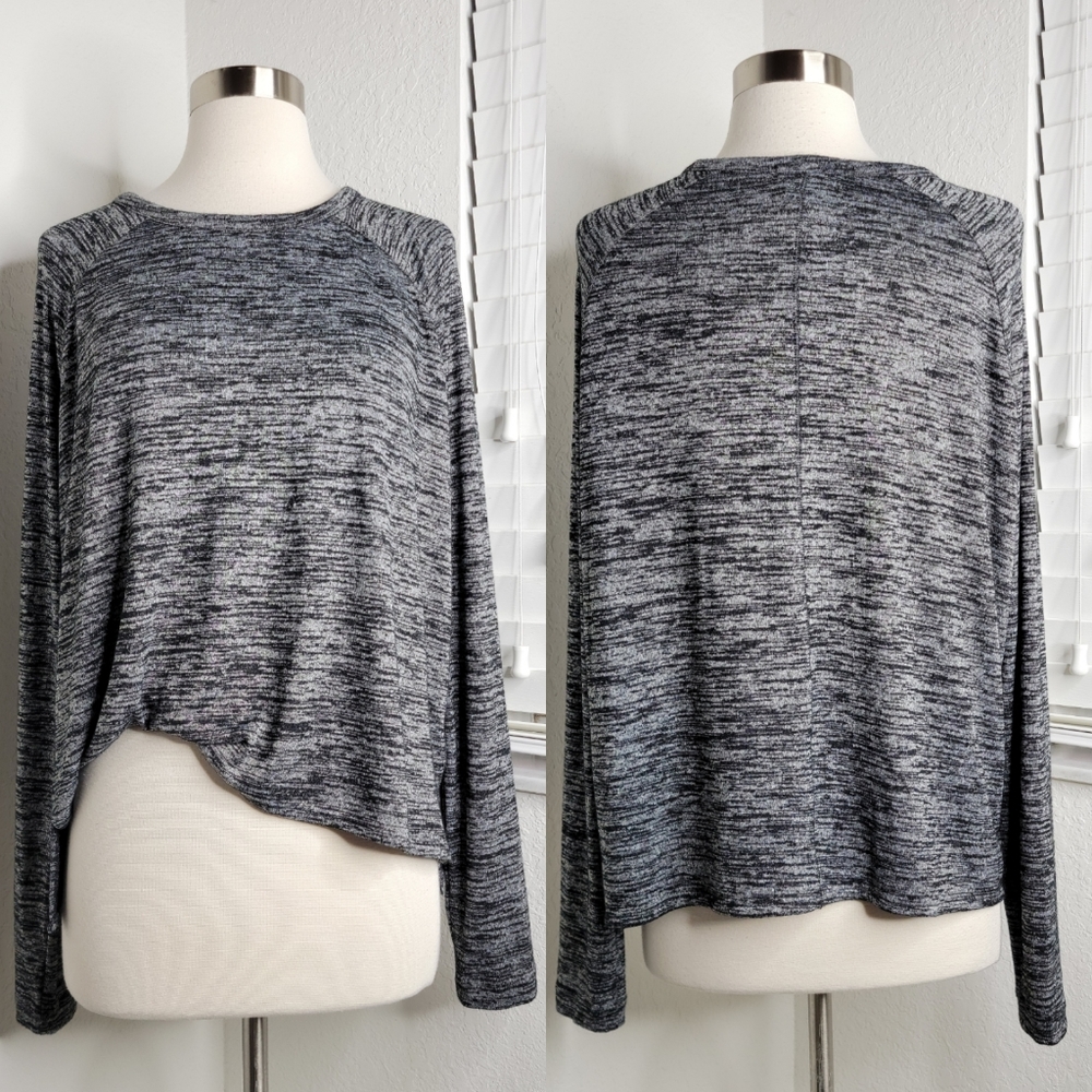 Rag & Bone Camden Heathered Charcoal Long Sleeve … - image 2